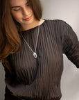 Aqua swirl necklace silver