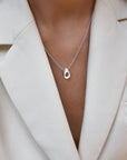 Aqua swirl small necklace silver