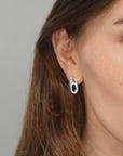 Aqua swirl small studs silver