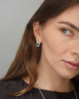 Aqua swirl small studs silver