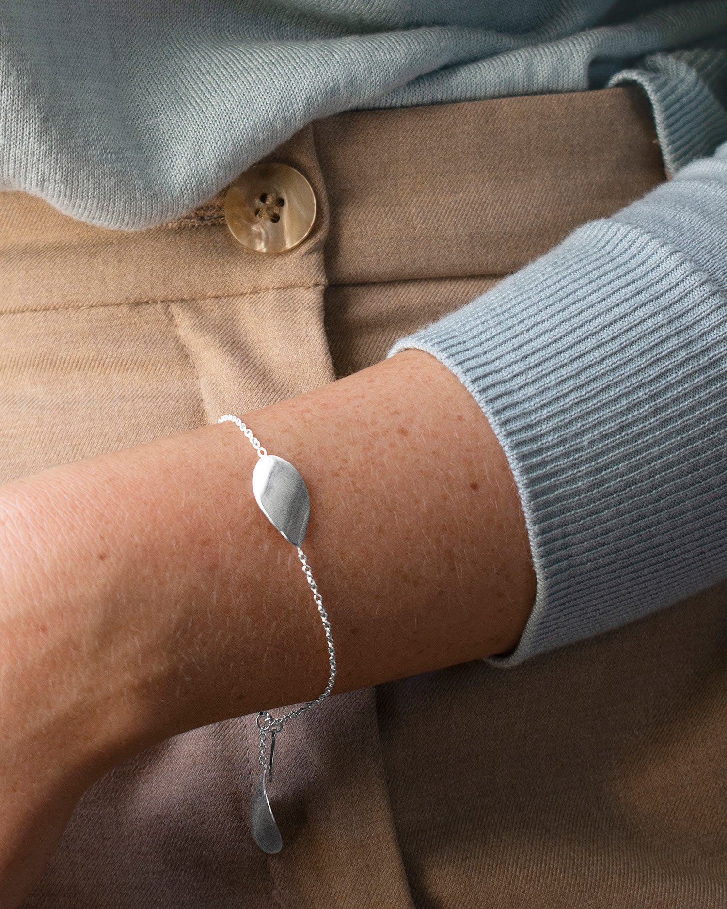 Aqua bracelet silver