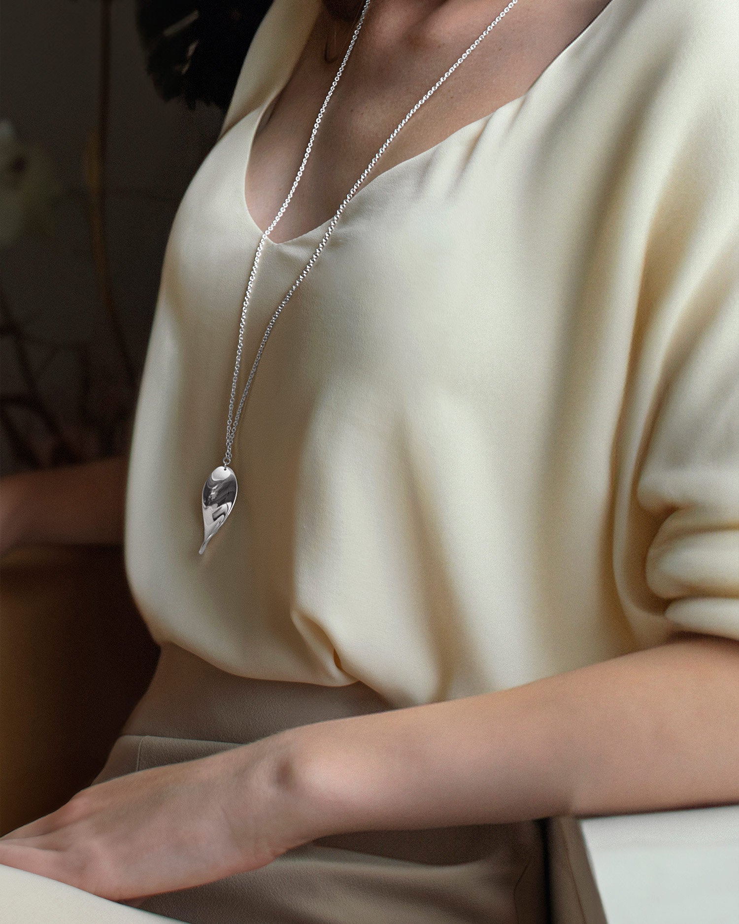 Aqua necklace silver