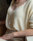 Aqua necklace silver