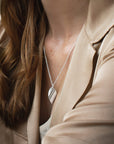 Aqua single necklace silver