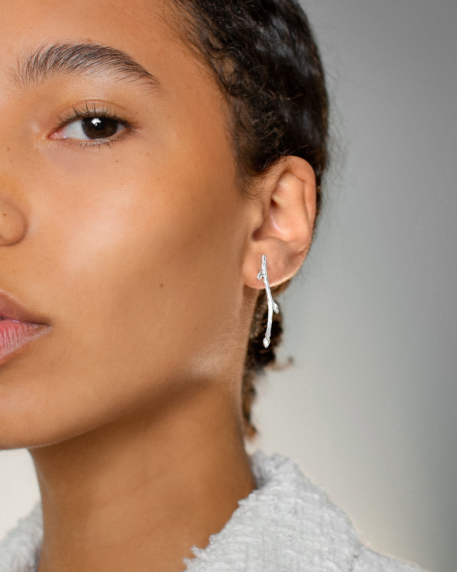 Branch earrings silver