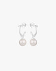 Branch pearl hoops silver