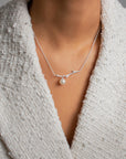 Branch pearl necklace silver