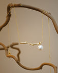 Branch pearl necklace gold