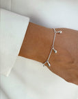 Droplet full bracelet silver