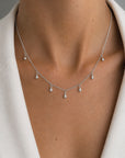 Droplet full necklace silver