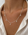 Droplet full necklace silver