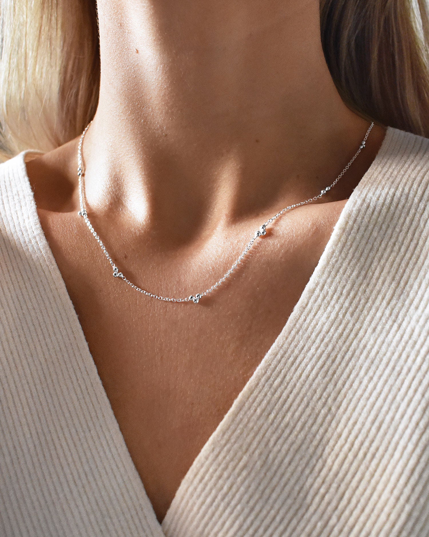 Drops full necklace silver