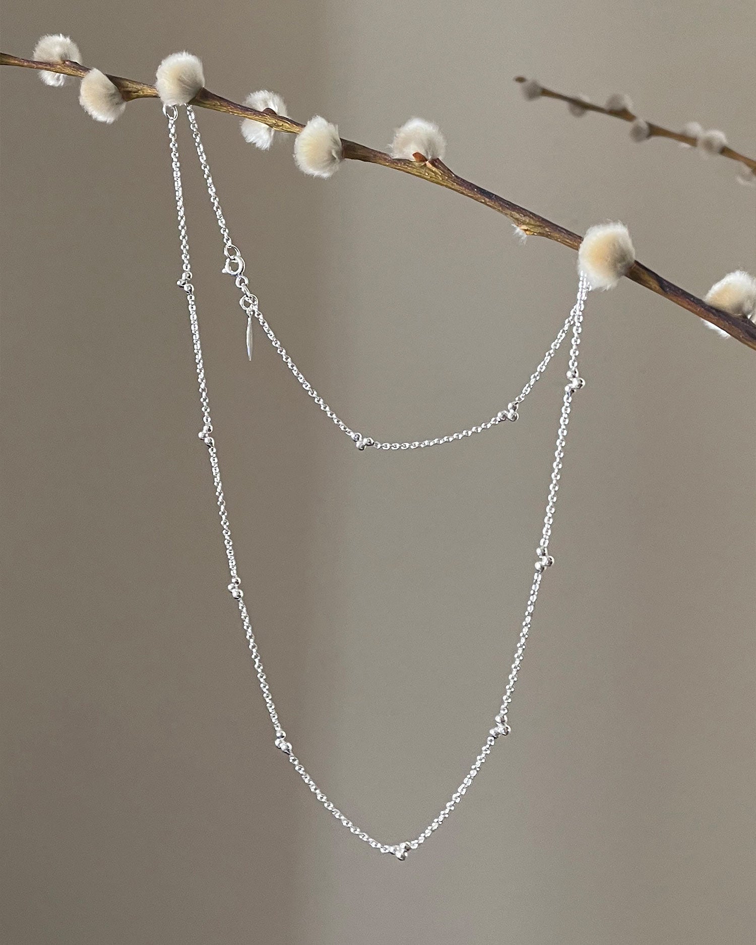 Drops full necklace silver