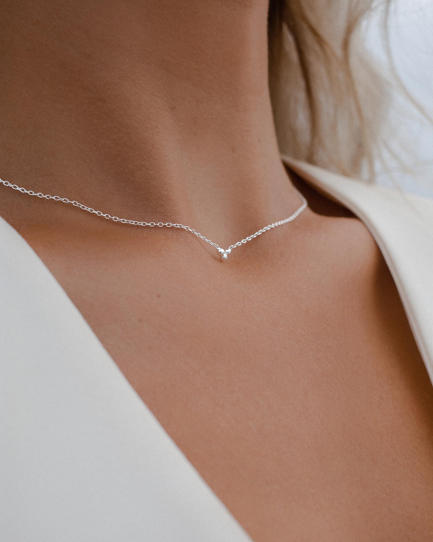Drops necklace silver