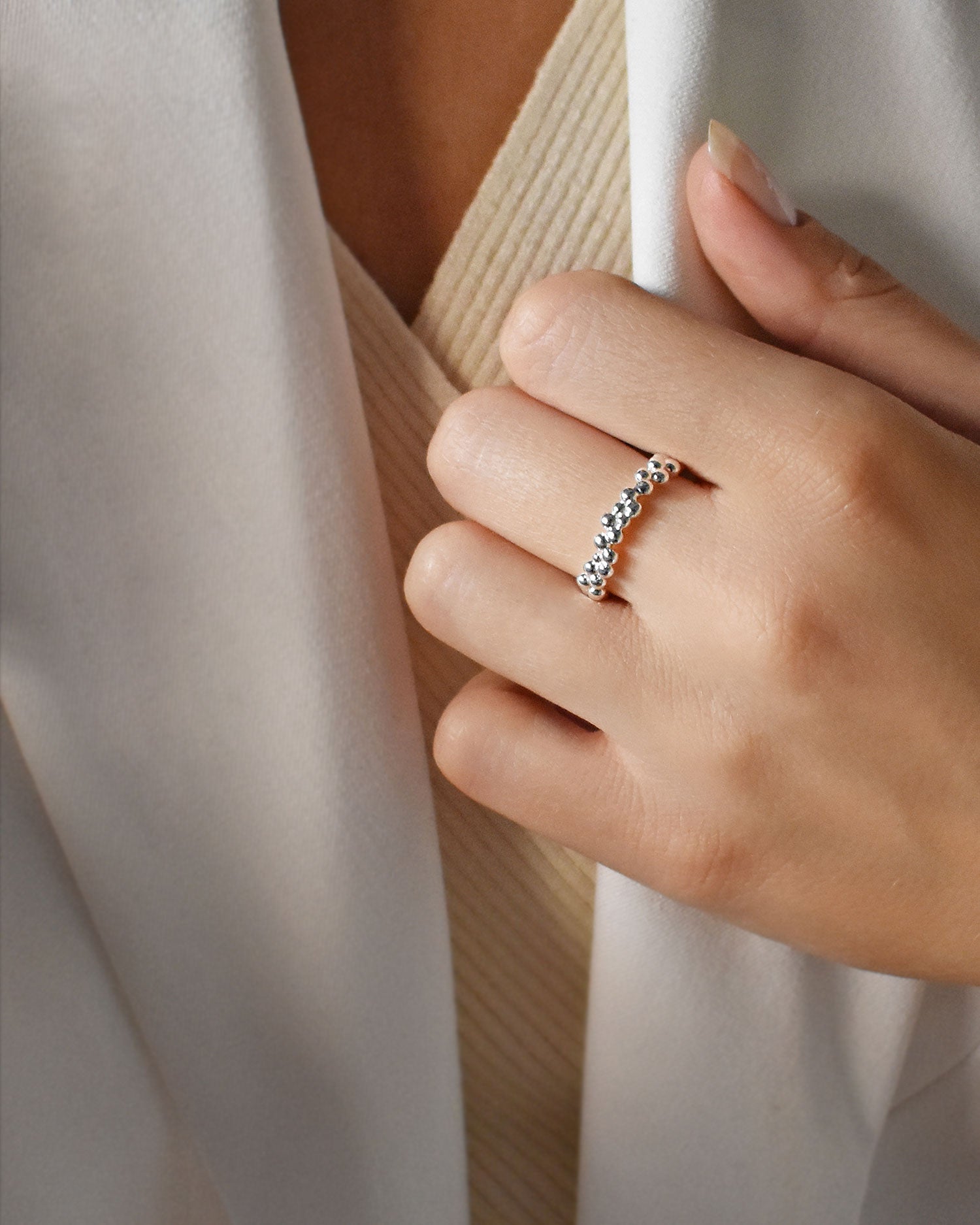 Drops ring silver