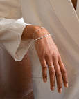Empower drop chain bracelet silver