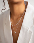 Empower drop chain necklace silver