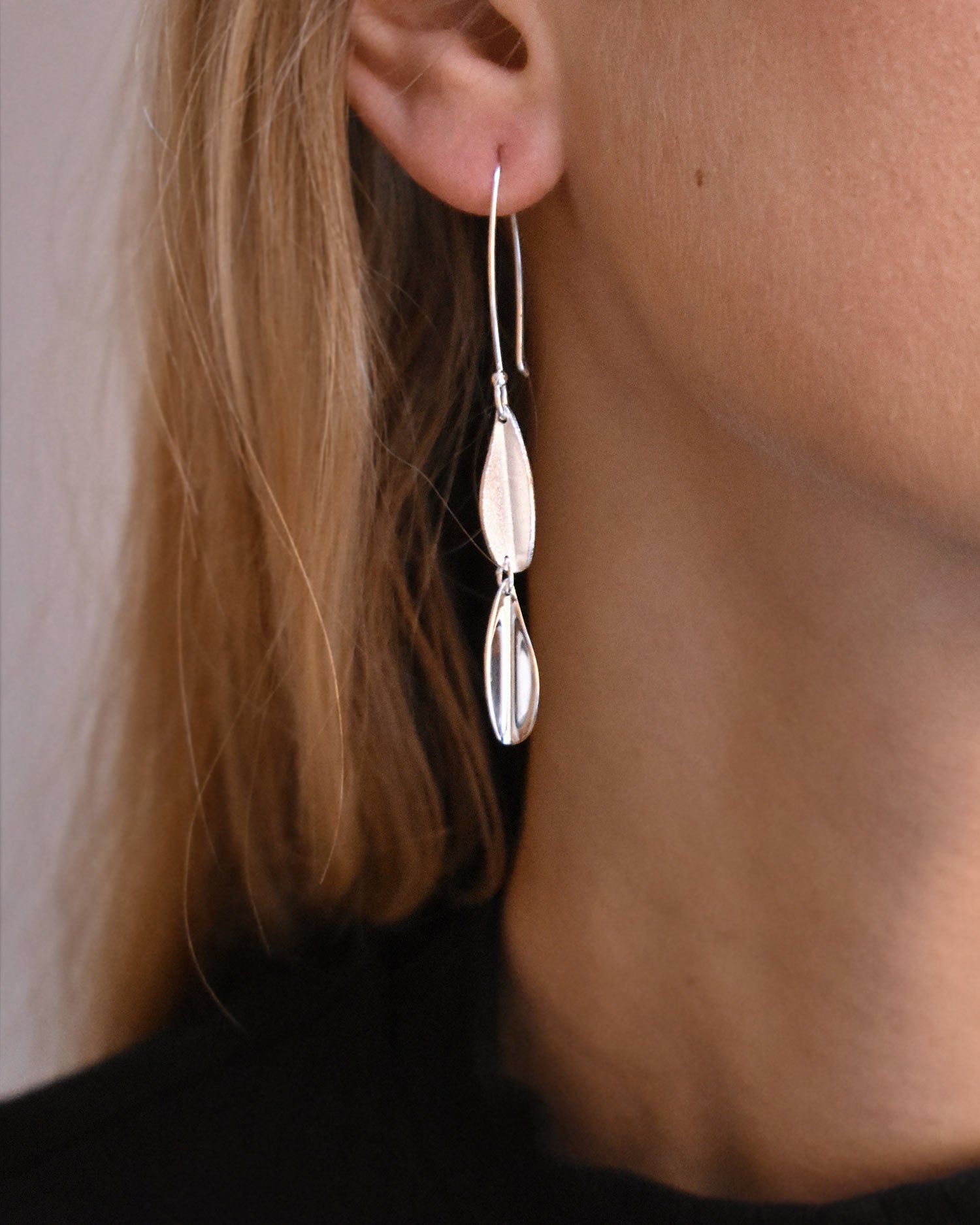 Evening earrings silver