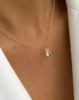 Hortensia drop necklace gold
