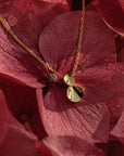 Hortensia drop necklace gold