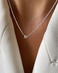 Le Knot flat drop necklace silver