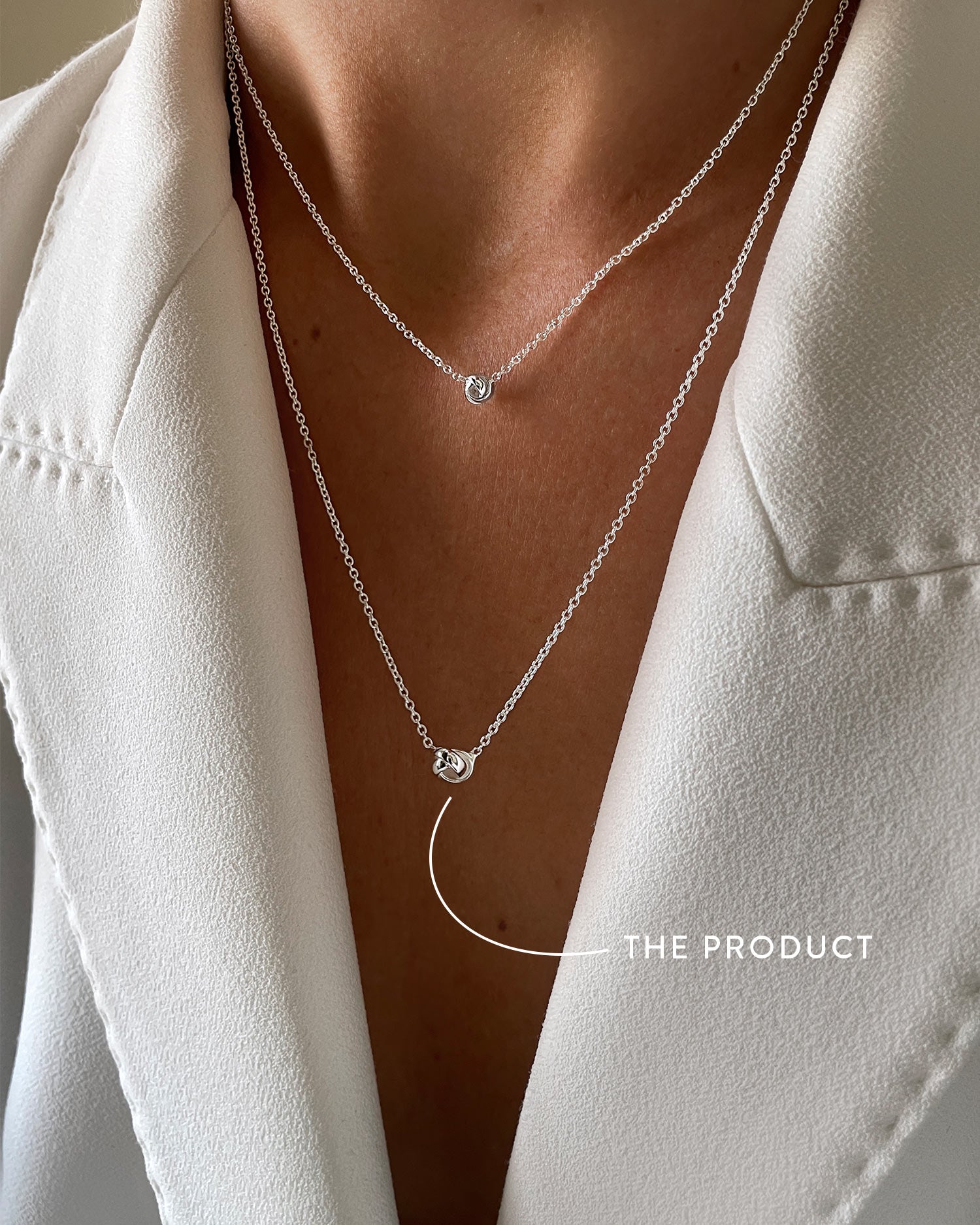 Le Knot flat necklace silver