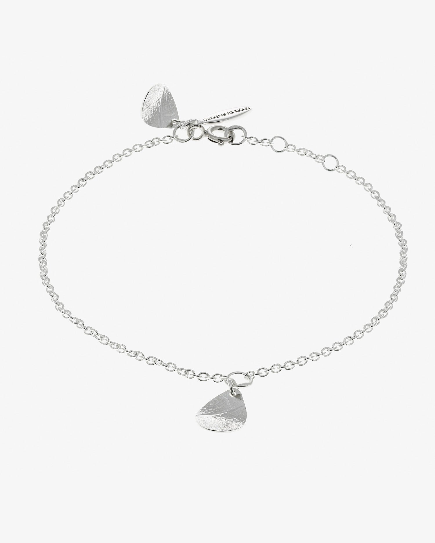 Leaf drop bracelet silver
