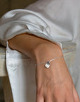 Leaf drop bracelet silver