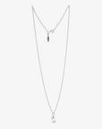 Leaf drop necklace silver