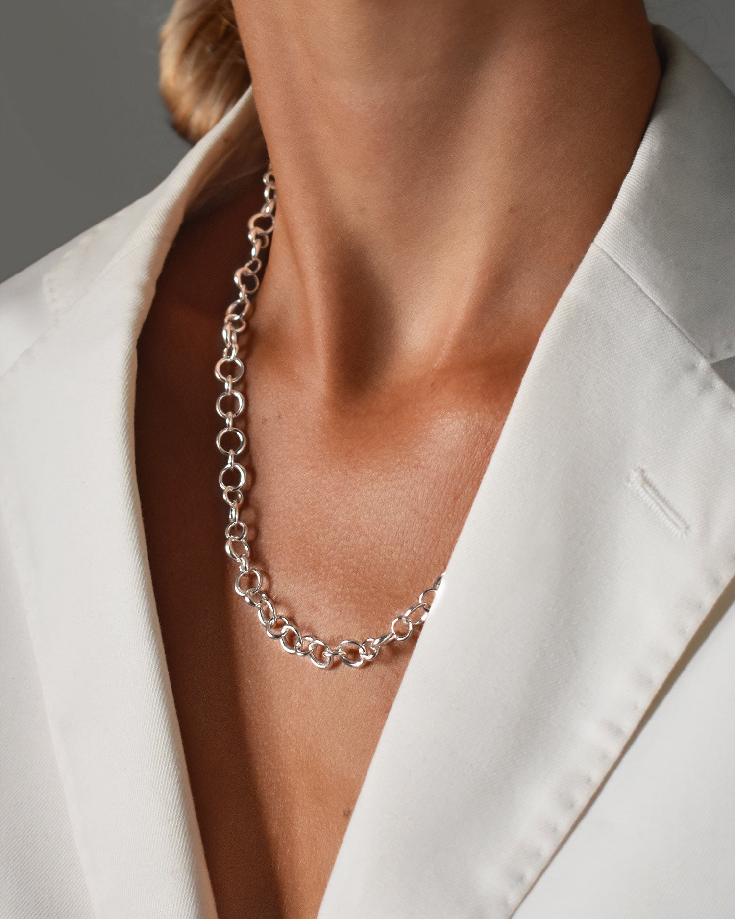 Les Amis drop chain necklace silver