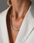 Les Amis drop chain necklace silver