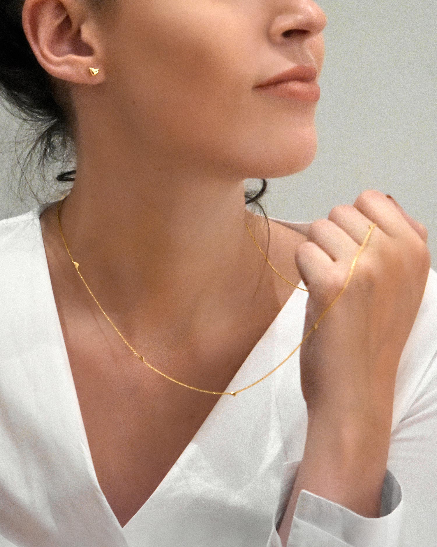 Loving Heart drop full necklace gold