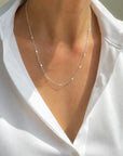 Loving Heart drop full necklace short silver