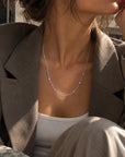 Loving Heart drop full necklace short silver