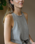 Morning Dew necklace long silver