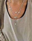 Morning Dew necklace long silver