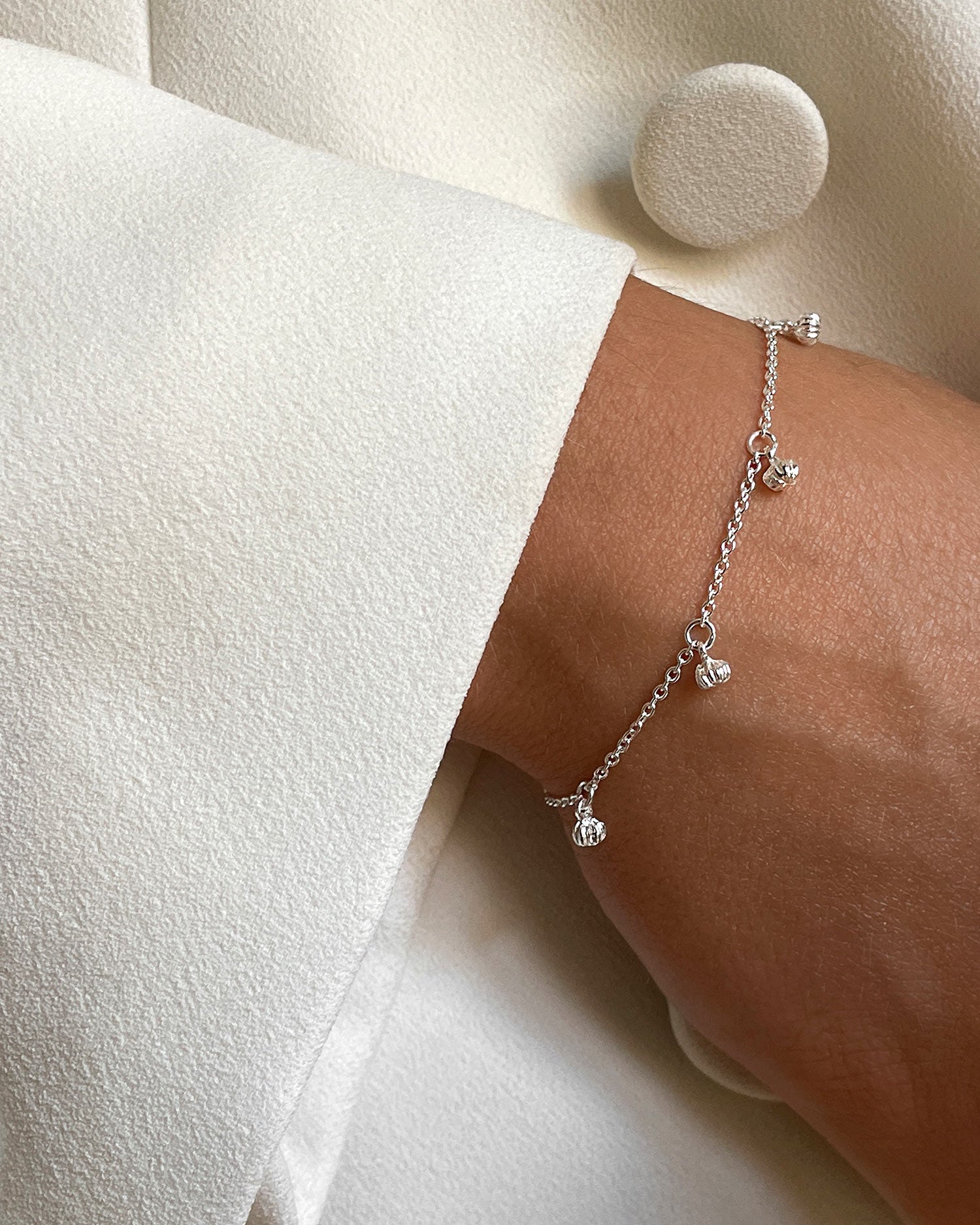 New Bud drop full bracelet silver