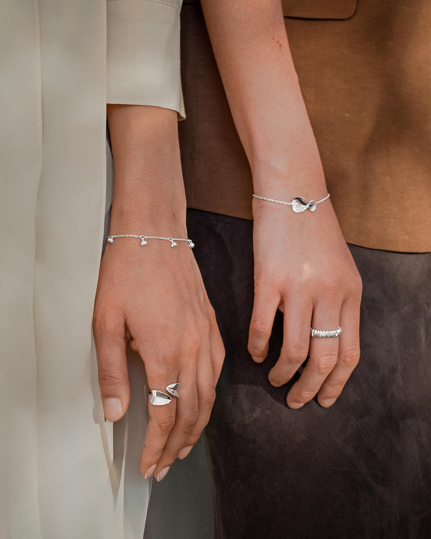 New Bud drop full bracelet silver