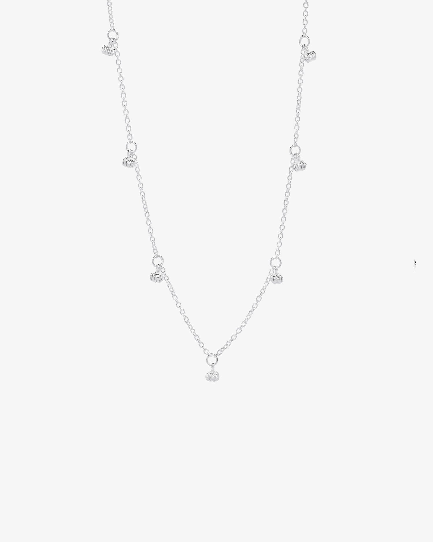 New Bud drop full necklace silver
