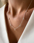 New Bud drop full necklace silver