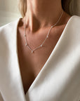 New Bud drop full necklace silver