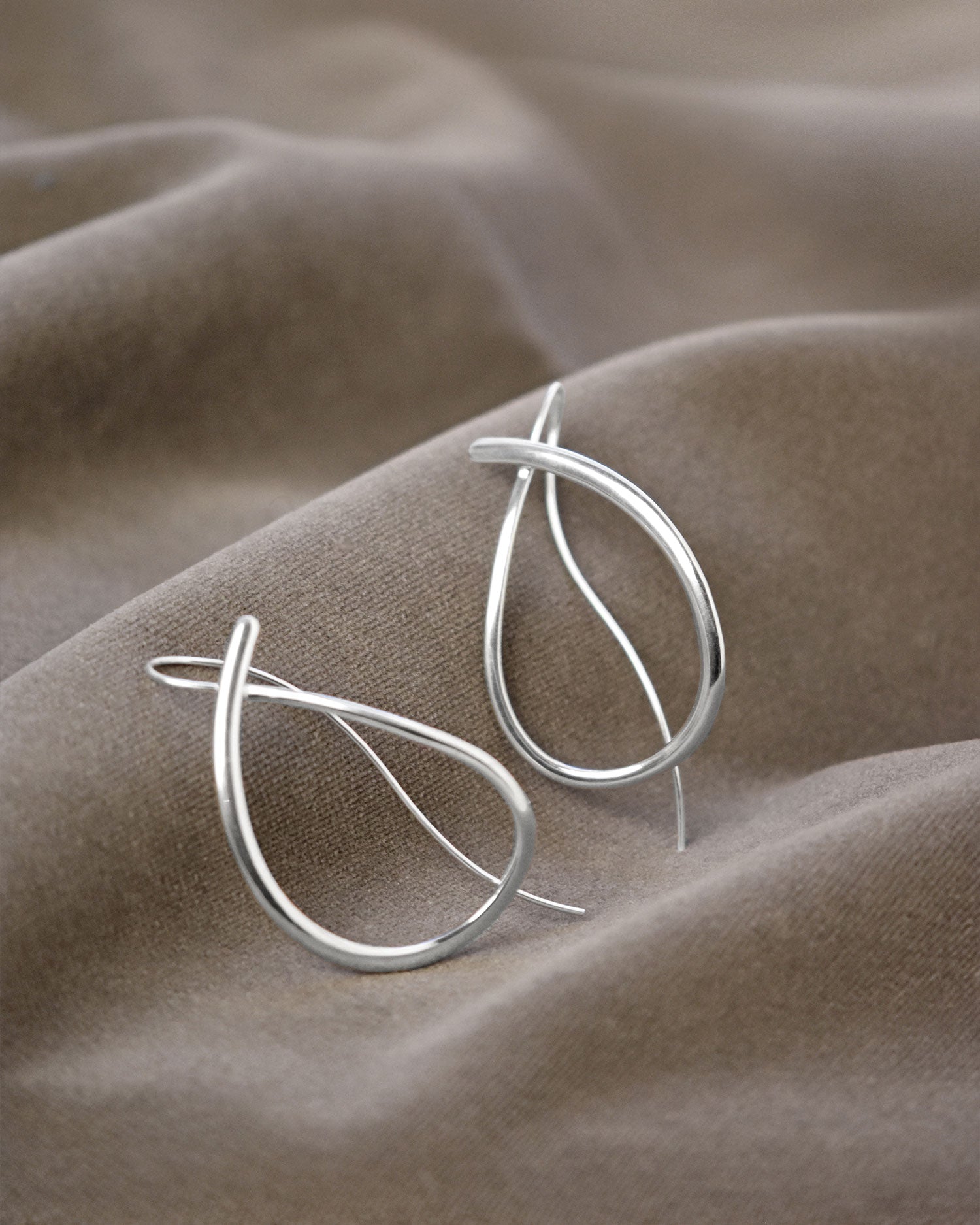 Ocean big earrings silver