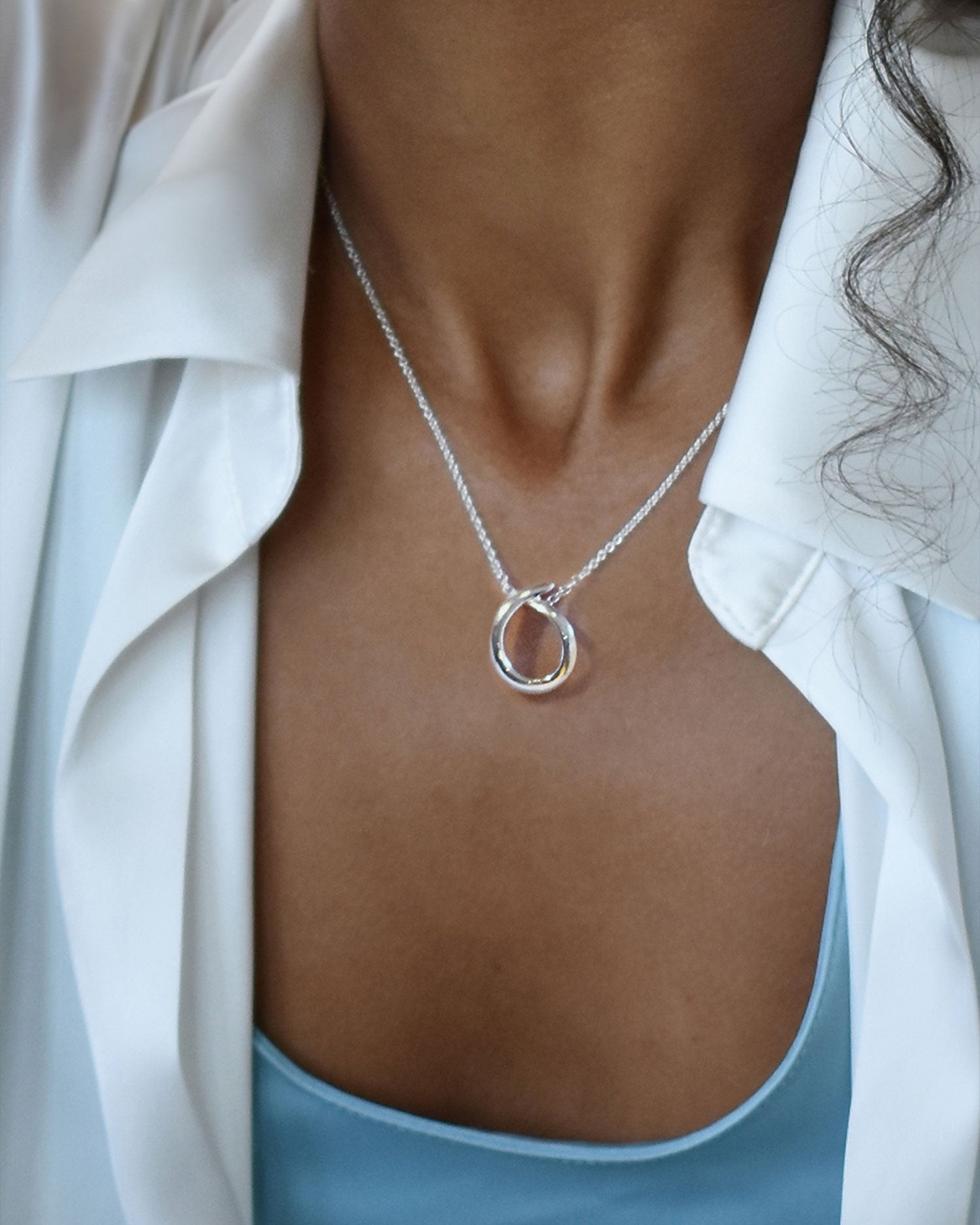 Ocean small single necklace silver