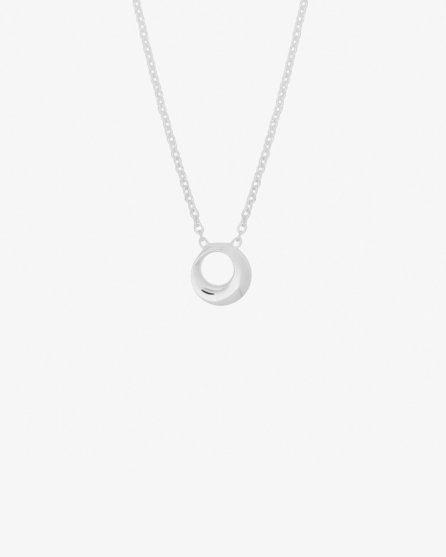 Orbit drop necklace silver