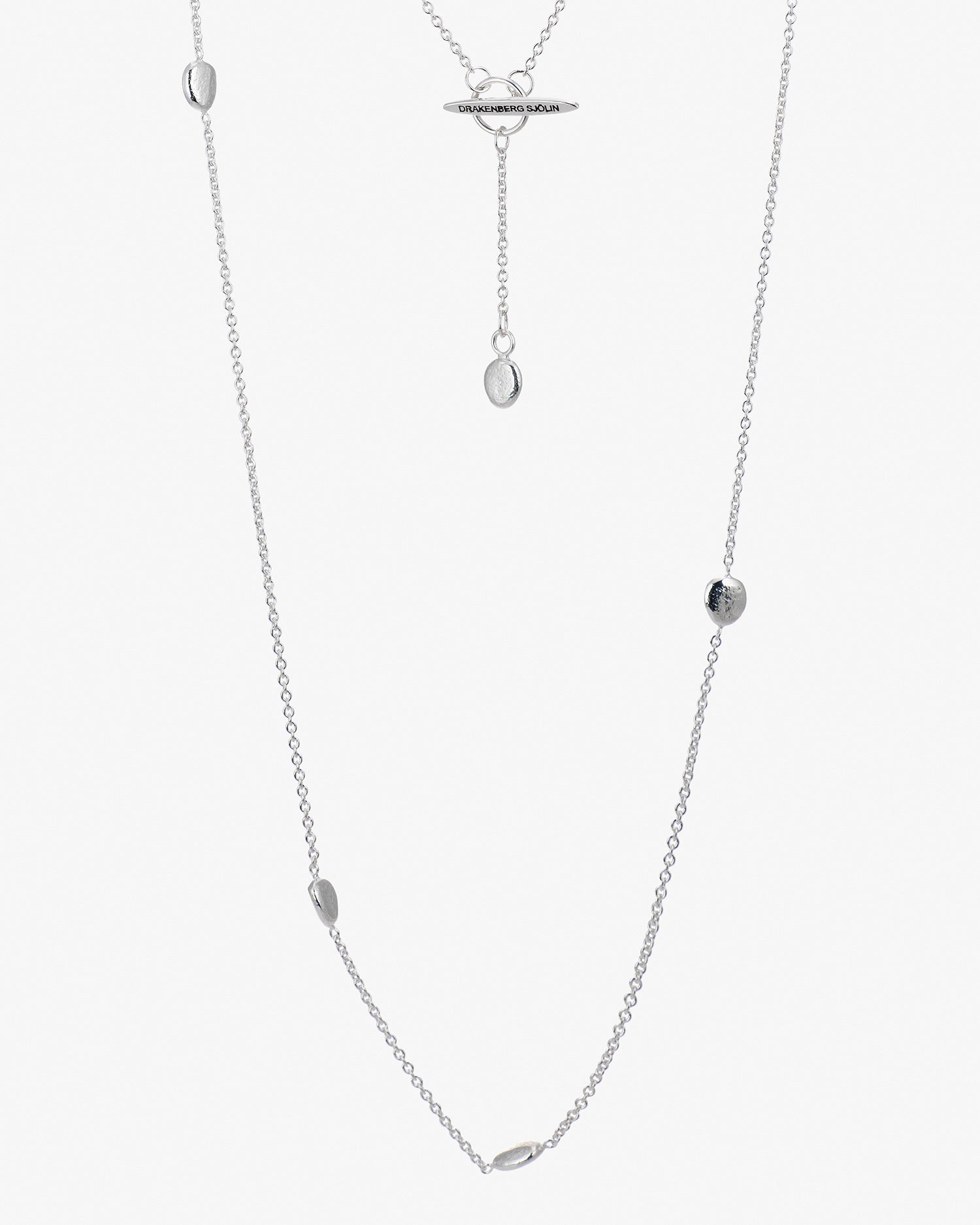 Pebbles necklace long silver