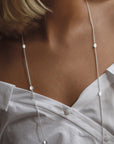 Pebbles necklace long silver