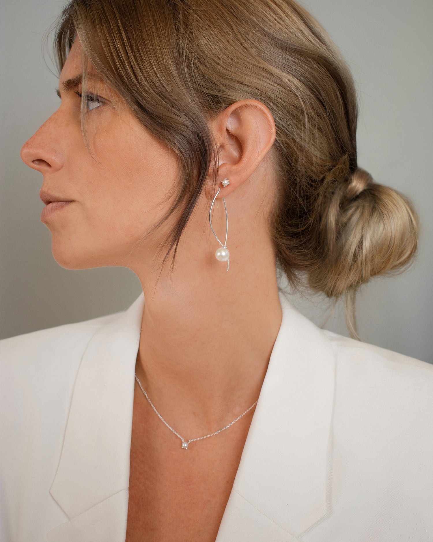 Petite Pearl necklace silver