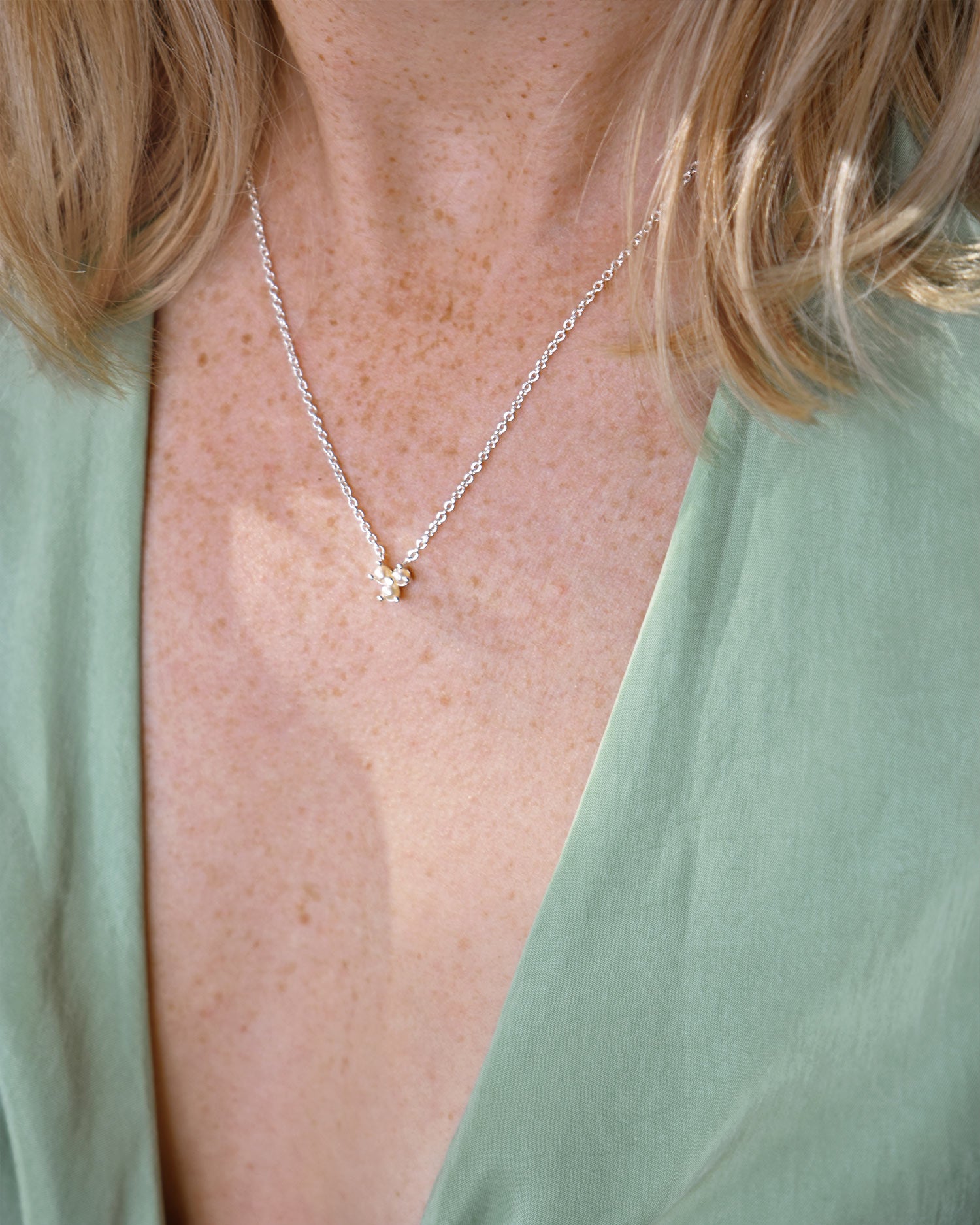 Petite Star pearl necklace silver