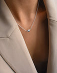 Stardust drop necklace polished silver
