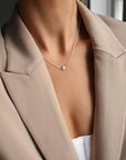 Stardust drop necklace polished silver